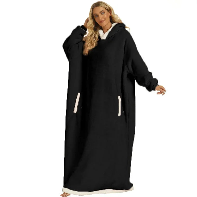 Winter Hooded Blanket with Pockets – Ultimate Home Comfort