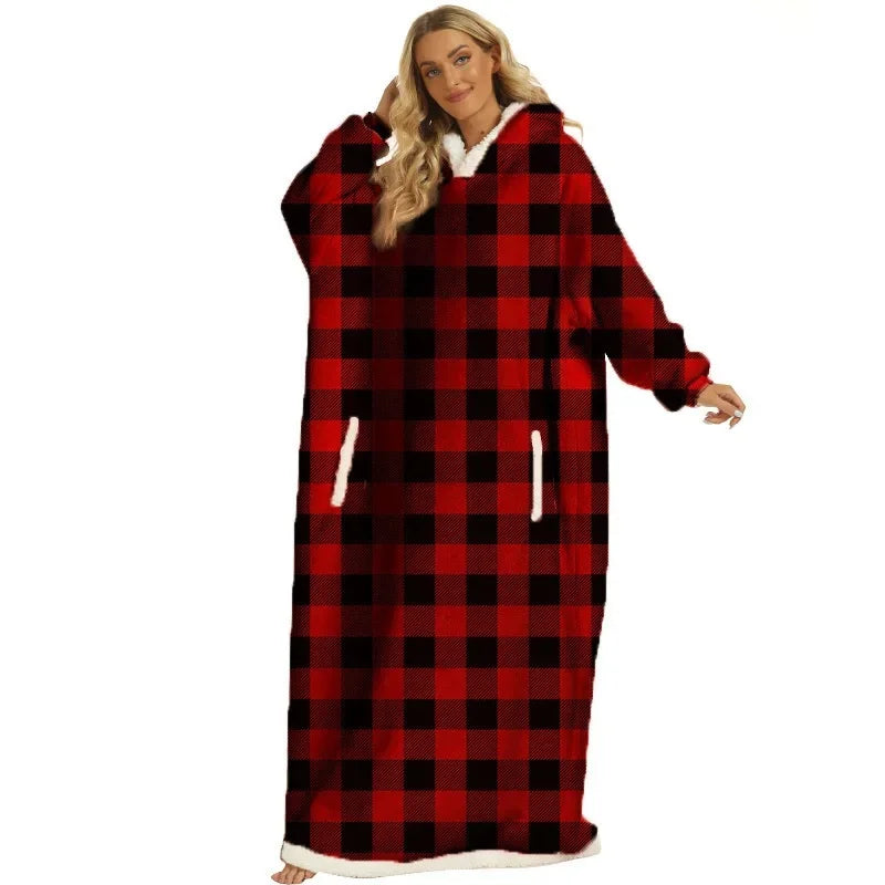 Winter Hooded Blanket with Pockets – Ultimate Home Comfort