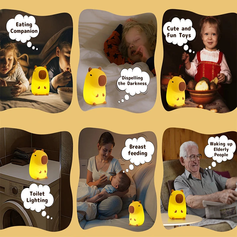 Cute Capybara Touch Night Light