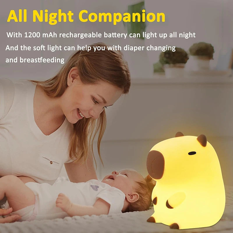 Cute Capybara Touch Night Light
