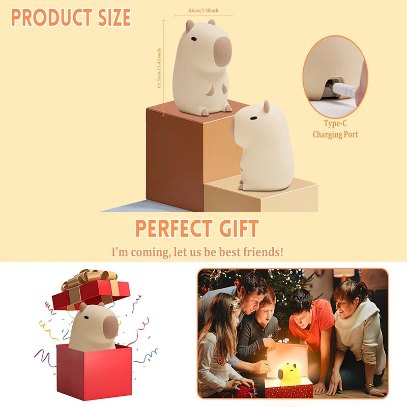 Cute Capybara Touch Night Light