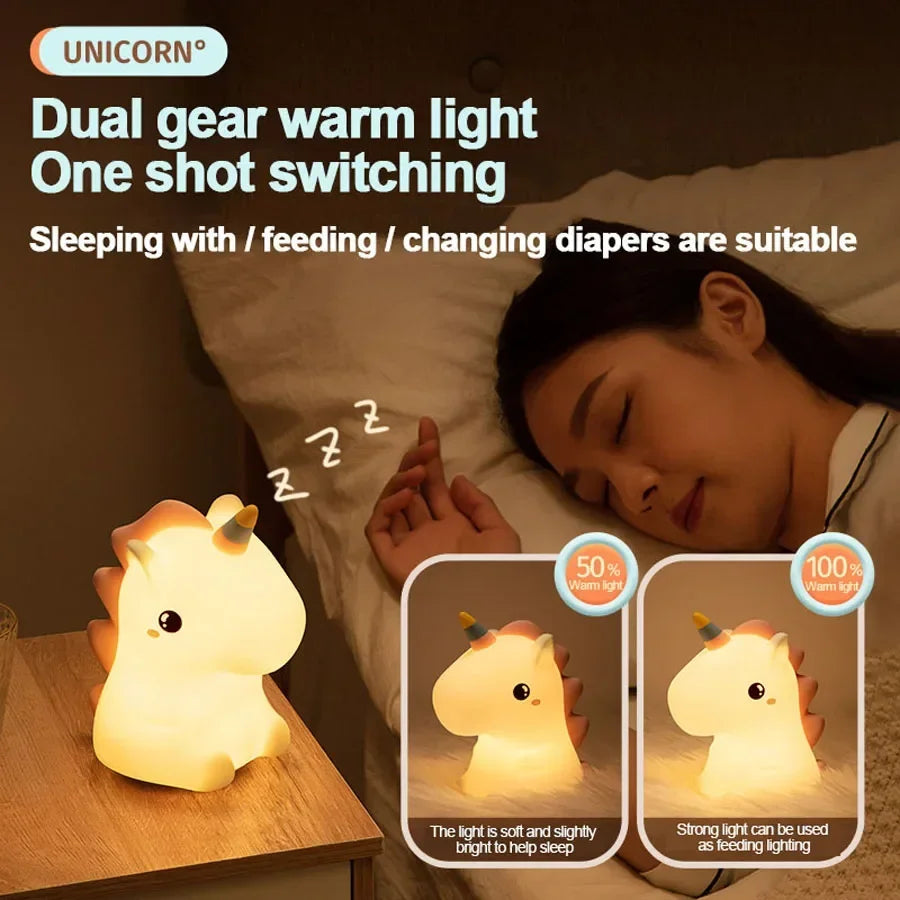 Unicorn Cute Silicone LED Night Light