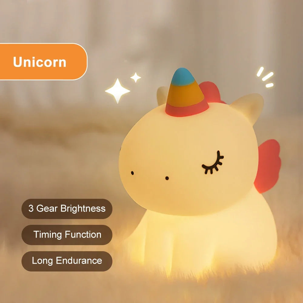 Unicorn Cute Silicone LED Night Light
