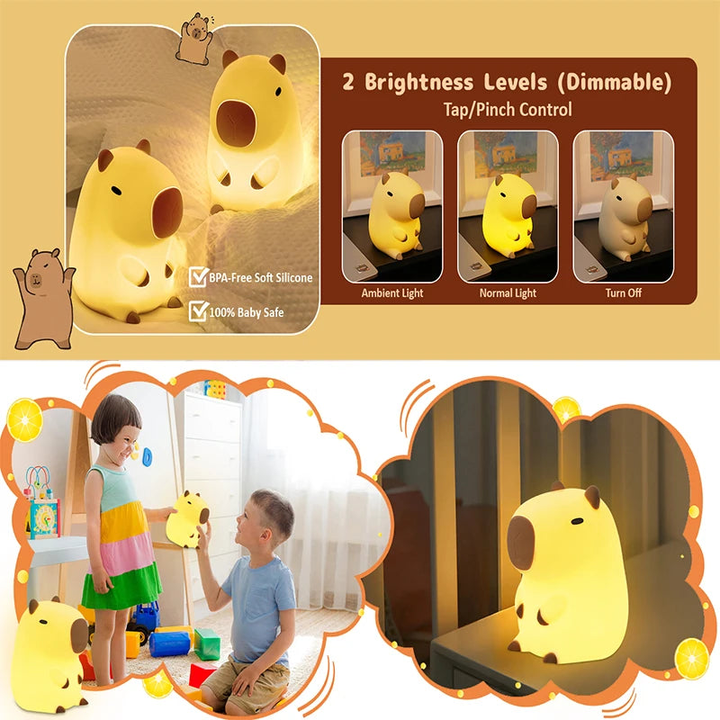 Cute Capybara Touch Night Light