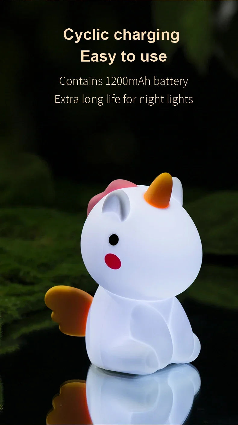Unicorn Cute Silicone LED Night Light