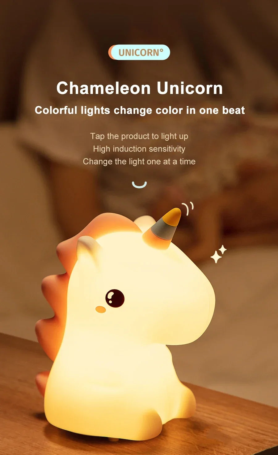 Unicorn Cute Silicone LED Night Light