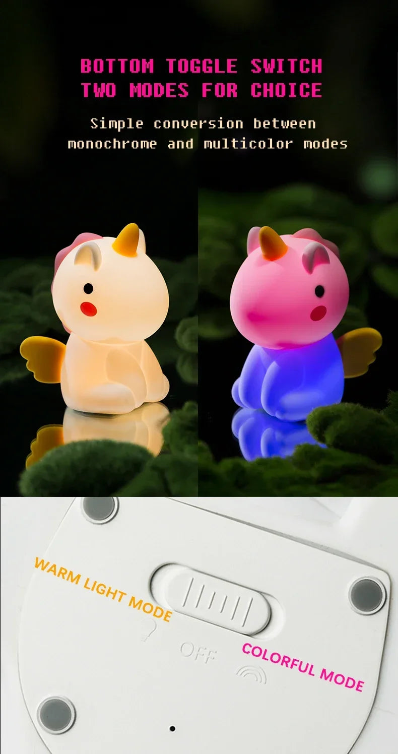 Unicorn Cute Silicone LED Night Light